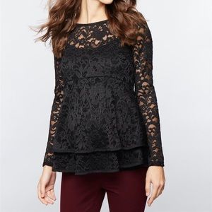 🍼 Lace peplum maternity top
